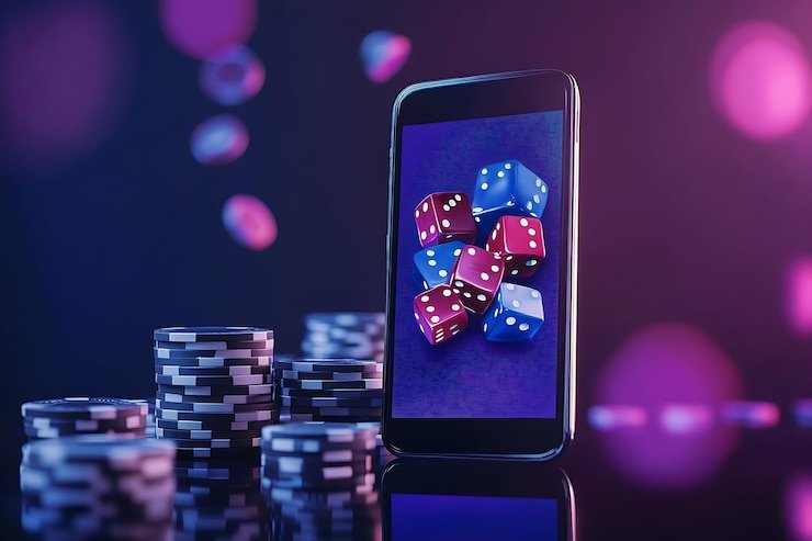 Pengguna melihat layar ponsel dengan tampilan update event casino online secara real time